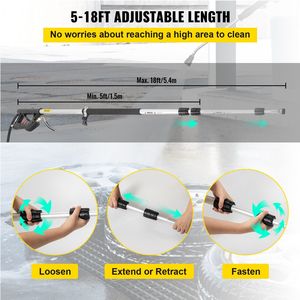 Lancia Telescopica per Idropulitrice da 4000 PSI, 9 GPM, fino a 5,5 m, con 5 Livelli di Regolazione, per Pulizia Intensa - Product Image 3