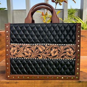 2025 Fabricant OEM Sac à main en cuir repoussé personnalisé Sac à main de luxe en cuir véritable Sac fourre-tout en cuir matelassé de qualité pour femmes - Product Image 2