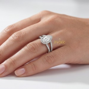 925 Sterling <b>Silver</b> Pear Cut Lab Grown Diamond Engagement <b>Ring</b> <b>Solitaire</b> Wedding <b>Ring</b> Women Fine Jewelry Custom <b>Ring</b> - Product Image 4