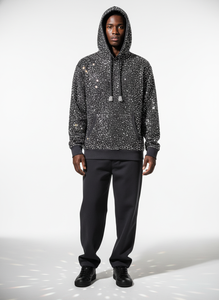 Sudadera con Capucha Personalizada con Logotipo de Diamantes de Imitación para Hombre, Estilo Boxy, 500 g/m², Lavado Ácido, Streetwear, Felpa Francesa, OEM - Product Image 5