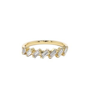 Baguette véritable diamant alliance pour femmes bande empilable Offre Spéciale nouveau Design mariée bijoux faits à la main bijoux Design classique - Product Image 1