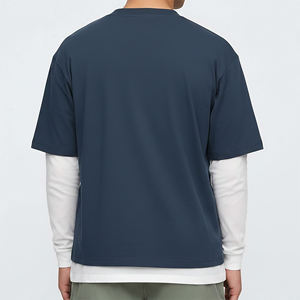 T-shirt décontracté de qualité supérieure, coupe oversize, manches classiques, léger, 100 % coton jersey, ample, style hip-hop, anti-plis - Product Image 3