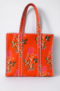 กระเป๋าโท้ทผ้าควิลท์คันธา 100% ผ้าฝ้าย พับได้ ลายเรขาคณิต ทำมือ สะพายไหล่ เป็นมิตรกับสิ่งแวดล้อม ใช้ซ้ำได้ สำหรับช้อปปิ้งหรือไปทะเล - Product Image 1