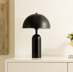 Black Metal Dome <b>Table</b> Lamp | Coastal Simple Desk Lamp | Hotel & Contemporary Home Decor <b>Lighting</b> - Product Image 4