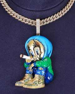 Colgante de Plata de Ley 925 con Moissanita VVS, Estilo Hip Hop, Personalizado, con Diseño de Muñeco Chucky de Dibujos Animados, Certificado y de Moda - Product Image 1