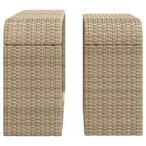 Étagère de rangement moyenne en rotin PE beige et acier thermolaqué - Product Image 5