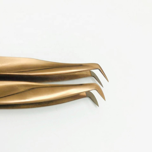 Juego de Pinzas para Extensión de Pestañas Profesionales Personalizadas, Color Oro Rosa, Antimagnéticas, Suaves, MIRHA INSTRUMENTS - Product Image 4