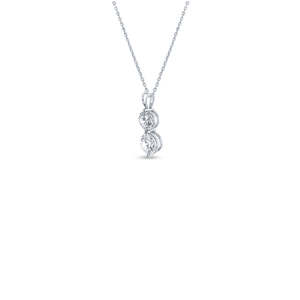 Collar con colgante de diamante de dos piedras - Product Image 3