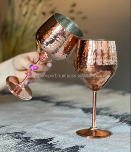 Hammered Copper <b>Wine</b> Glass Long Stem <b>Wine</b> <b>Goblet</b> Luxury Party Cocktail Glass Handmade Custom Color - Product Image 4