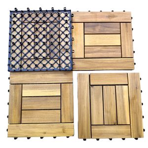 DIY Modern Dual Lock Interlocking Anti-Slip Waterproof Fireproof Water Resistant Square Wood <b>Decking</b> Tile 30x30cm Outdoor Patio - Product Image 3