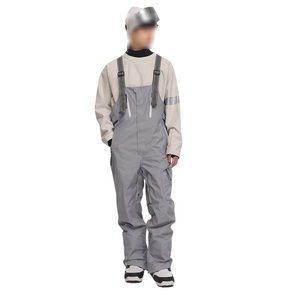 High-Performance Water-Resistant Gray With Adjustable Straps & Cargo Pockets for Winter Wear Bib <b>Waterproof</b> Outdoor Ski <b>Overalls</b> - Product Image 1
