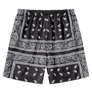 Short de bain décontracté pour homme en soie glacée à imprimé floral, taille mi-haute, tricoté, imprimé par sublimation, avec cordon de serrage et taille élastique, poches - Product Image 5