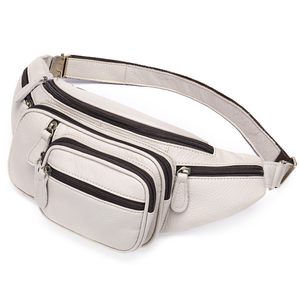 Sac de poitrine en cuir véritable, sac à bandoulière, fermeture éclair, décontracté, durable, usage quotidien, toutes saisons, pour hommes - Product Image 5