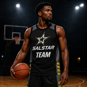 Uniforme de Baloncesto Personalizado para Hombre, Jersey de Secado Rápido, 100% Poliéster, Impresión por Sublimación, Cuello en V, Tendencia en Ventas, Tallas Grandes - Product Image 1