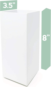 Modern <b>White</b> Square Vase Planter Decorative Flower <b>Pot</b> Elegant Desktop <b>Plant</b> Holder Minimalist Tabletop Centerpiece Contemporary - Product Image 2