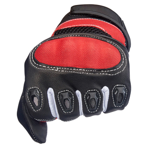 Professional Unisex Full-Finger Leather Racing <b>Gloves</b> Gauntlet Design Touch Screen Technology Breathable Non-Slip Buckle Closure - Product Image 4