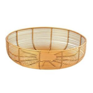 Corbeille à fruits en métal au fini luxueux, idéale comme centre de table, avec une forme élégante et un design de rangement pratique - Product Image 6