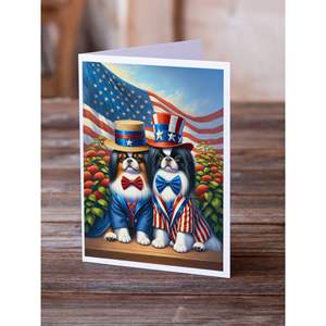 All American Japanese Chin Greeting Cards Pack of 8 Whimsical A7 Size <b>5x7</b> Blank Note Cards with <b>Envelopes</b> - Product Image 2