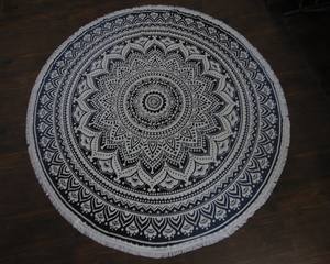 Mantel de Mesa de Algodón con Diseño de Mandala, Tapiz Impreso para Eid Musulmán, 100x100cm, Lavable a Máquina, Personalizable, Hecho a Mano - Product Image 4