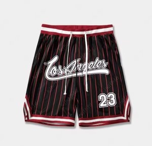 Pantalones Cortos de Baloncesto con Diseño Retro de Fuego para Hombre, Transpirables, de Poliéster, Estilo Deportivo Urbano, Cintura Elástica, Tallas Grandes - Product Image 1