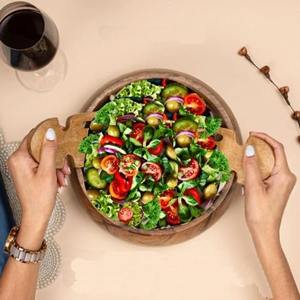 Juego de Tazones de Madera de Mango de Lujo con 2 Asas para Mezclar Ensaladas y Frutas, Tazones de Madera para Servir en la Cocina o el Comedor - Product Image 6