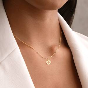 Nuevo Collar con Colgante de Girasol Cristiano, Plata de Ley 925, Chapado en Oro, Joyería Floral Neogótica, Regalo para Mujer, Hecho a Mano - Product Image 1