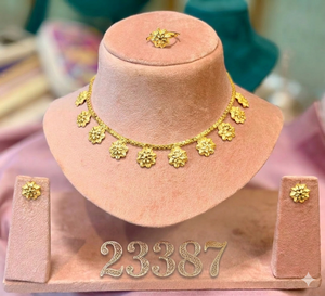 Conjunto de Collar y Pendientes de Aleación de Zinc Chapado en Oro de 24K de Inspiración Italiana Vintage para Mujer, para Aniversario, Envío Directo a EE. UU. y Francia - Product Image 3