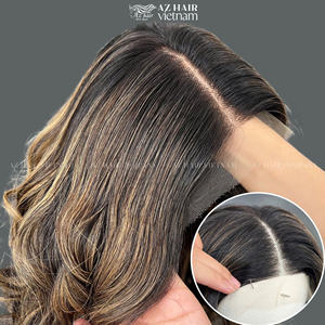 Tendance chaude surbrillance couleur bouclés perruques de cheveux humains 100% extensions de cheveux vietnamiens bruts HD dentelle fermeture frontale - Product Image 2