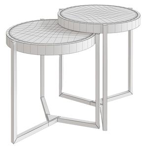 Juego de 2 mesas de muebles de tendencia para el hogar, dormitorio, sala de estar, mesa decorativa de color blanco, mesas de muebles de metal de diseño moderno - Product Image 1