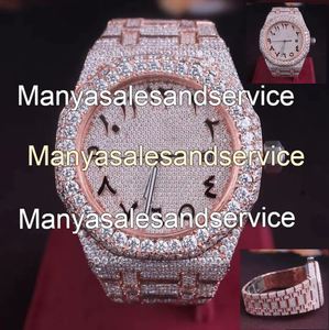 Montre de sport de luxe pour homme, personnalisée, boîtier en acier inoxydable de 42 mm, bracelet, cadran arabe, verre en cristal, résistance à l'eau 10 bars, fermoir de bracelet - Product Image 2