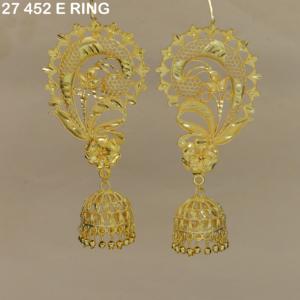 Premium Gold Plated Full Ear Earrings for Women Antique Style Long Jhumka Earrings Traditional Indian <b>Wedding</b> & Festival Jewelry - Product Image 3