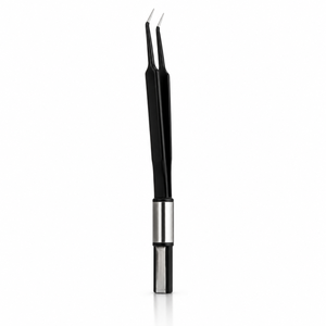 European Non Stick McPherson Angled Bipolar Forceps 10.2 cm 0.5mm Tip Reusable Stainless Steel Surgical <b>Instruments</b> - Product Image 1