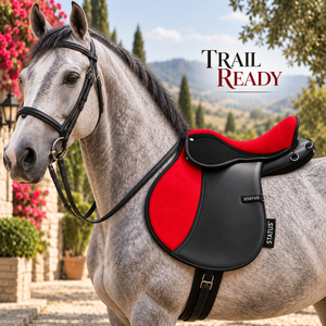 Silla de Montar para Equitación de Resistencia |   Silla de Montar Inglesa Sintética, Cómoda, Ligera y Resistente, para Equitación y Senderismo - Product Image 3