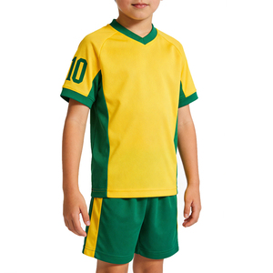 Maillot de football jaune-vert à col rond et manches courtes pour homme, coupe classique, nom du joueur sur le devant, logo, séchage rapide, vêtements de sport d'été - Product Image 6