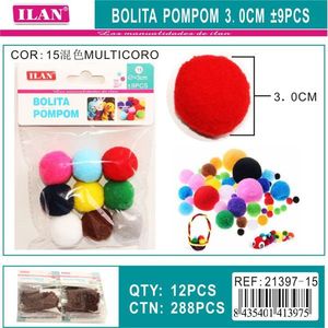 Boule de pompon ILAN 3,0 cm multicolore pour décoration artisanale - Product Image 3