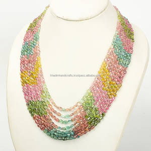 Elegante collar de cuentas de vidrio hecho a mano con colores llamativos y acabado liso para bodas, fiestas y regalos - Product Image 3