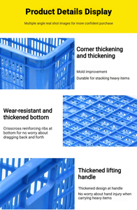 Cesti per <span class=keywords><strong>Frutta</strong></span> Resistenti, Scatole di Stoccaggio a Griglia in PE Impilabili, Casse per Verdure, Contenitori per Trasporto, Casse in <span class=keywords><strong>Plastica</strong></span> Solida - Product Image 6