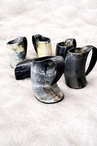 Tasse en corne naturelle de qualité supérieure, faite à la main, avec motif de grain unique, pour collectionneurs vikings, décoration médiévale - Product Image 5