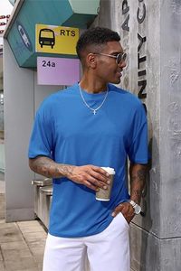 Heavy Weight 100% Cotton Oversized T-<b>Shirt</b> Men 220 Grams Shoulder Custom Printing Hip Hop Plus Size 100% Cotton Blank Boxy Men's - Product Image 2