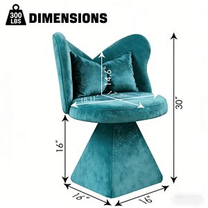 Sedia Girevole Butterfly Back per Trucco e Sala da Pranzo, con Sgabello in PU per Camera da Letto, Toeletta e Soggiorno - Rivestimento in Cotone - Product Image 4