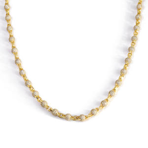 Collar Unisex AMBER JEWELS T-2366 de Plata 925 con Cadena Minimalista Tipo Palomitas y Eslabones de Moissanita Corte Esmeralda, Lujo para Uso Diario - Product Image 2