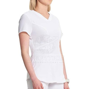Uniforme Médico Personalizado de Tela Suave 100% Algodón, Blusa con Cuello en V y Pantalones a Juego, Ropa de Trabajo para el Sector Sanitario, Uniforme de Enfermera para Mujer - Product Image 2