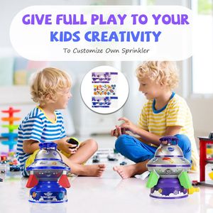 Irrigatore d'Acqua da Esterno Stile UFO con Altezza Regolabile, Rotazione a 360 Gradi, Portata 1.64FT-6.56FT, Attrezzatura per Giochi d'Acqua con LED Colorati - Product Image 3