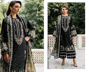 Pure Cotton Salwar Kameez Midi Length Heavy Patch Embroidery for <b>Party</b> Wedding Diwali & <b>Prom</b> - Product Image 3