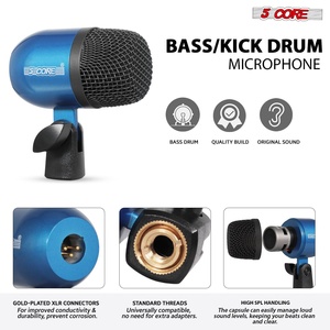 Kit de Micrófonos de Batería de 5 Núcleos, 7 Piezas, Micrófonos de Batería Totalmente Metálicos, Tom/Snare y Platillos, Juego de Micrófonos con Cable para Instrumentos de Percusión - Product Image 2
