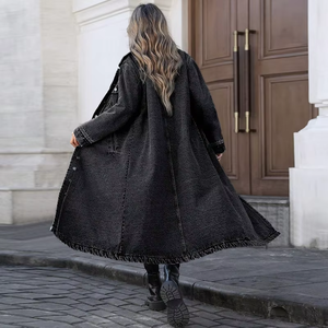 Chaqueta Vaquera Personalizada de Alta Calidad para Mujer, Transpirable, Estilo Urbano, Otoño Invierno, Manga Larga, Cierre de Botón, Poliéster - Product Image 3