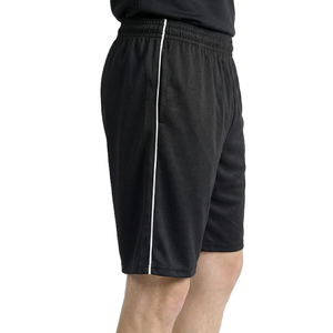 Shorts de sport décontractés pour hommes en polyester avec logo personnalisé, respirants, taille élastique, pour l'été, avec fines rayures latérales - Product Image 3