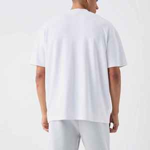 Wholesale Oversized Hip Hop Style Men's T-Shirts <b>Drop</b> Shoulder O-Neck Short Sleeve Baggy 100% Cotton Plus Size Custom Logo - Product Image 3