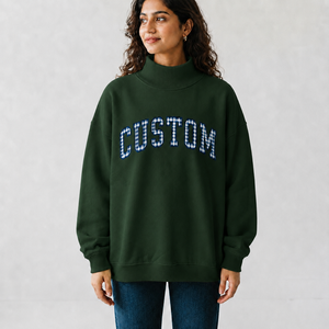 Suéter Oversize de Cuello Alto para Mujer, Ligero, de Algodón y Felpa, Corte Holgado, Manga Larga, Proveedor Mayorista Personalizado OEM - Product Image 1