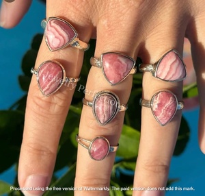 <b>Chunky</b> Stylish Fine <b>Rings</b> Wholesale Original Rhodochrosite Gemstone 925 Sterling Silver <b>Ring</b> for Women Factory Price Jewelry - Product Image 2